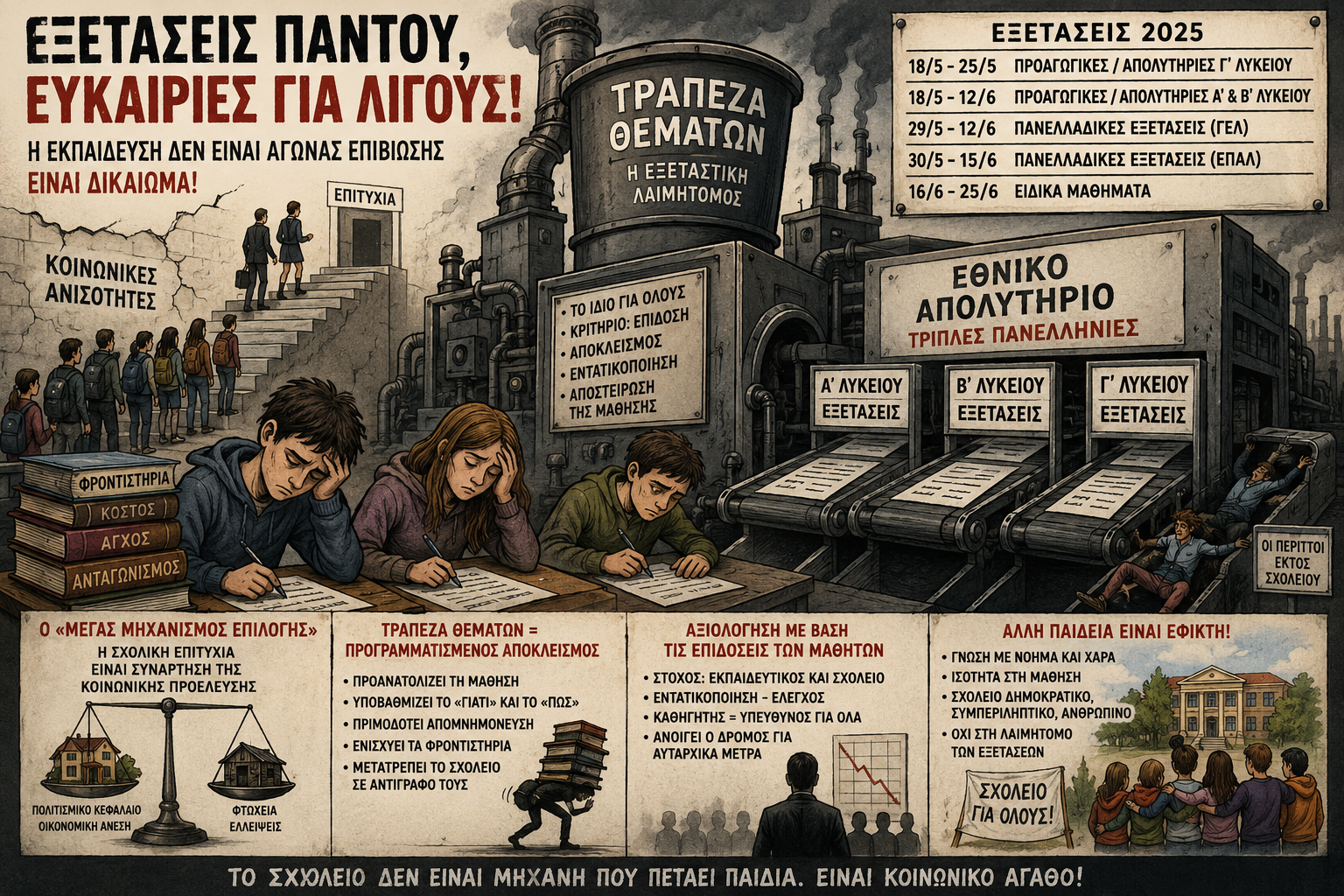 Υπουργείο Παιδείας ή υπουργείο εξετάσεων και αποκλεισμών;