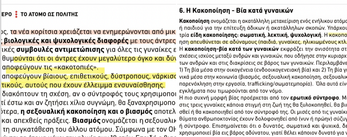 Ο σεξισμός, η πατριαρχία και το victim blaming μπαίνουν στα θρανία της Γ΄ Γυμνασίου!