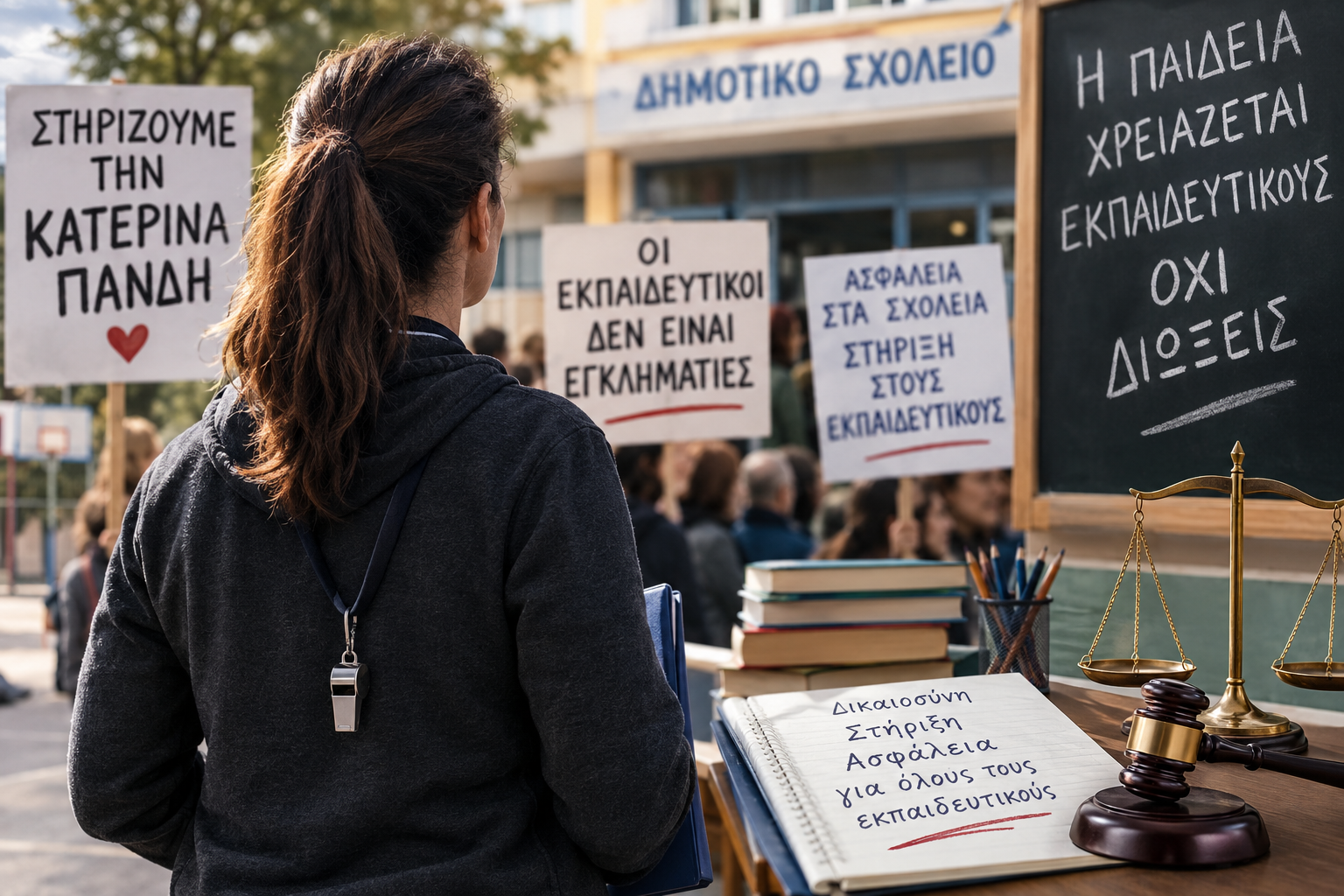 Συνεχίζεται η πειθαρχική δίωξη της εκπαιδευτικού Κατερίνας Πανδή, παρά την αθώωσή της από τη Δικαιοσύνη